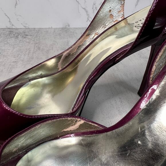 Guess by Marciano Heels WMNS Maroon & Gold US Sz 8.5M Pumps Office Party Glossy - Picture 11 of 11